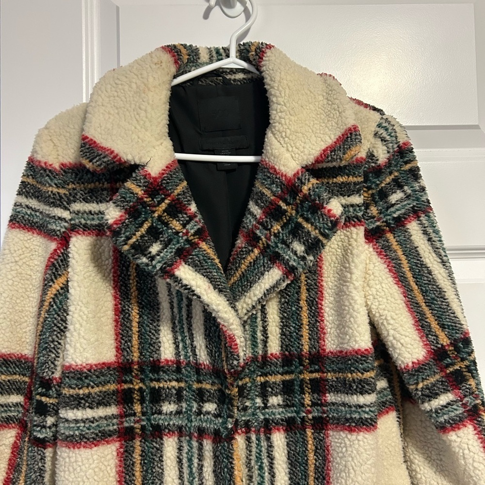 Maison Cinqcent 500 Cozy Plaid Teddy Sherpa Jacket - Picture 2 of 8